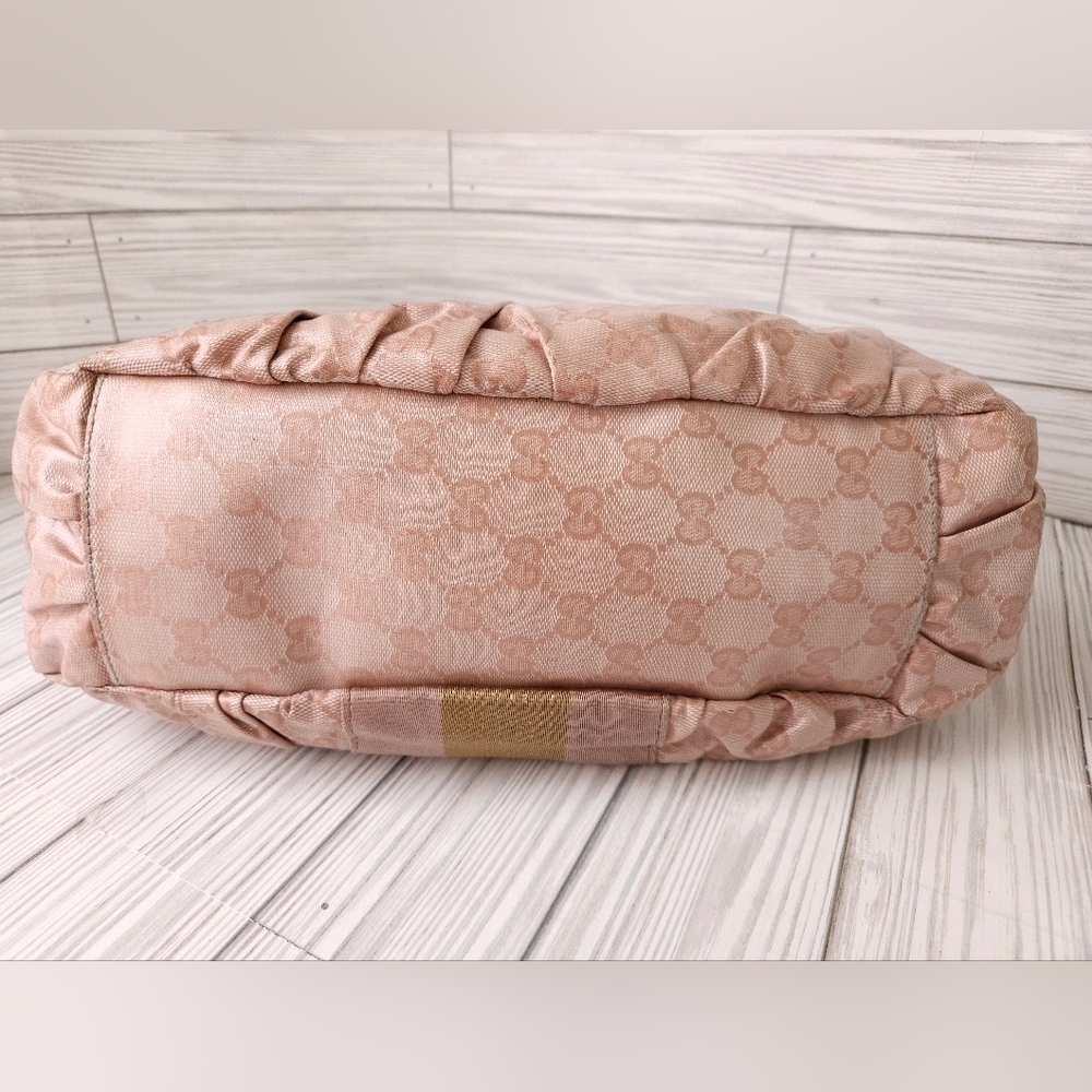 Gucci Blush Beige GG Monogram Hobo with Gold Accent - Picture 15 of 16